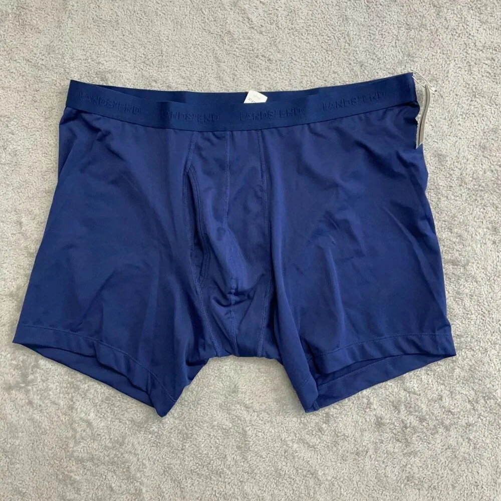 NEW Lands' End Men's XL Boxer Brief Underwear Deep Sea Navy 3 Pack